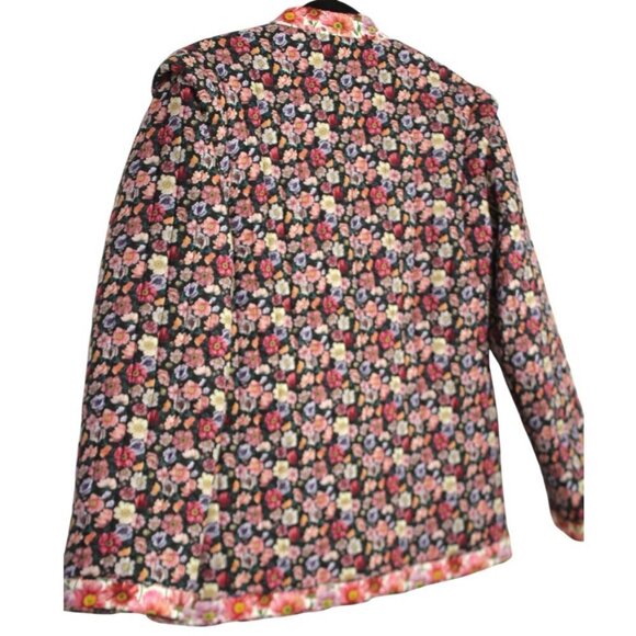 Sea New York Leslie Quilted Floral Cotton Jacket Pink Black Size Small - Picture 10 of 16
